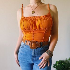 Orange Corset Like Tank